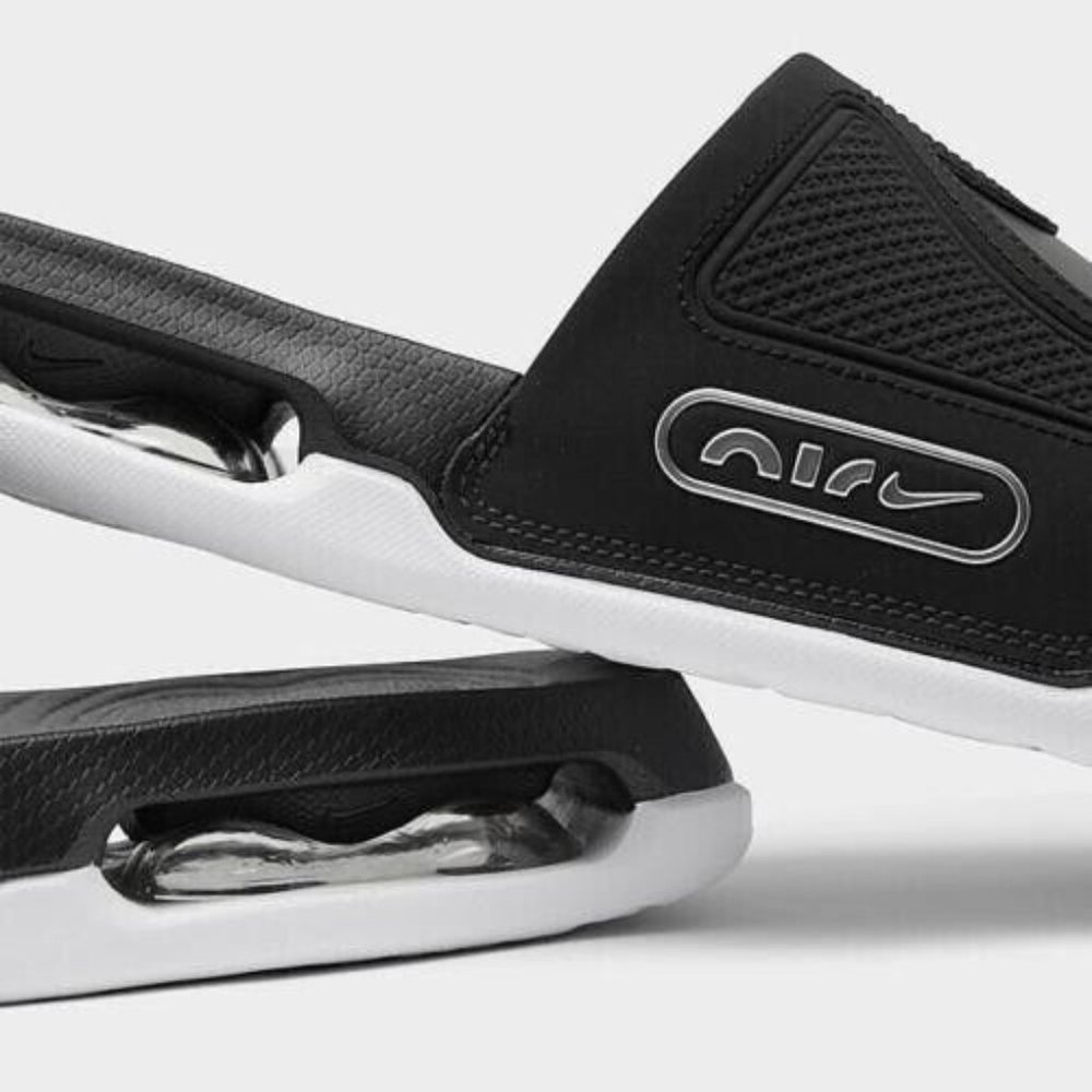 Nike Air Max Cirro Slides Black DC1460-004 Metallic Silver Sizes Men's 8 Wmns 9 - Picture 3 of 8